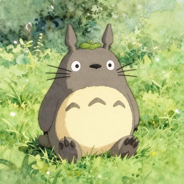 A cozy image of Totoro in the forest
